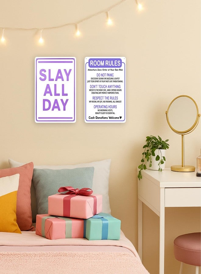 Opix Design Slay All Day Sign Purple - Purple Room Decor for Girls, Teen Girl Wall Art, Lavender Dorm Poster, Preppy Wall Decor for Teen Bedroom by Opix Design, Tween Vanity or Makeup Room - Image 4